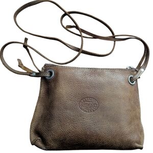 ROOTS Edie Bag Tribe Natural LEATHER Made In Canada Crossbody Shoulder Purse